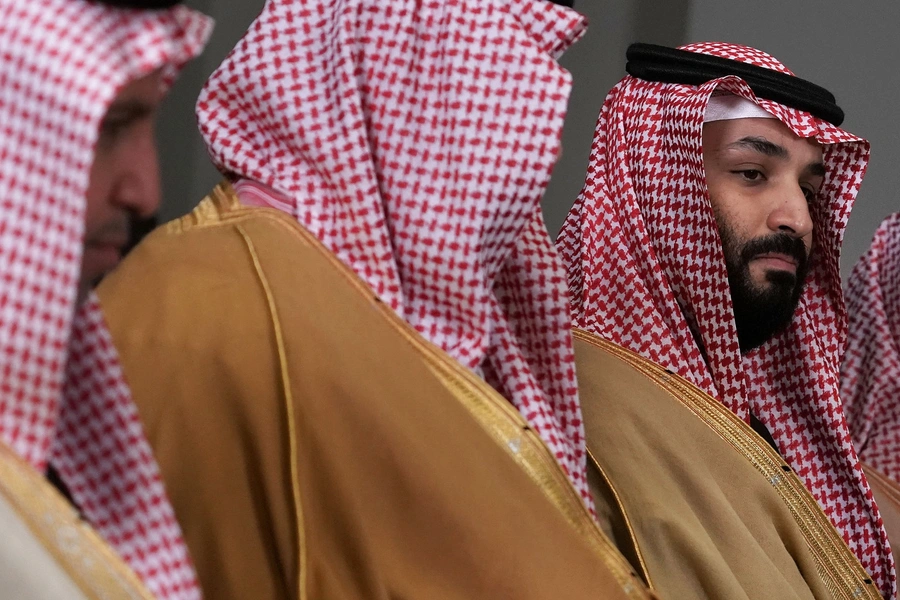 Crown Prince Of Saudi Arabia Mohammad Bin Salman speaks during a bilateral meeting with U.S. Secretary of Defense Jim Mattis March 22, 2018 at the Pentagon in Arlington, Virginia