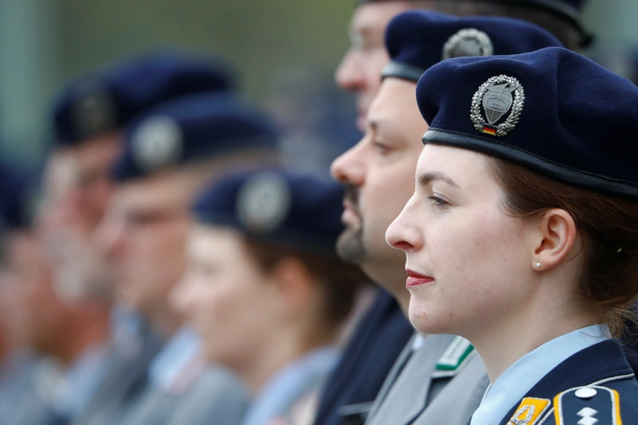 Soldiers of Germany's Cyber and Information Space in Bonn, Germany, April 5, 2017.