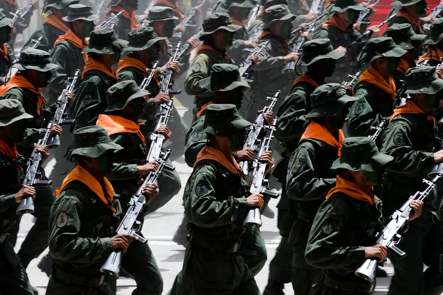 Venezuela's military takes part in a parade to celebrate Venezuelan Independence. President Nicolas Maduro urged his military to be on guard following news reports that President Donald Trump raised the possibility of invading Venezuela. July 5, 2018.