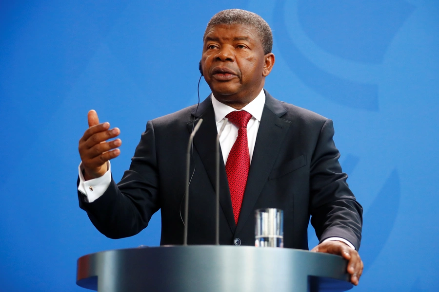 Angolan President Joao Lourenco and German Chancellor Angela Merkel (unseen) attend a news conference at the chancellery in Berlin, Germany, on August 22, 2018.