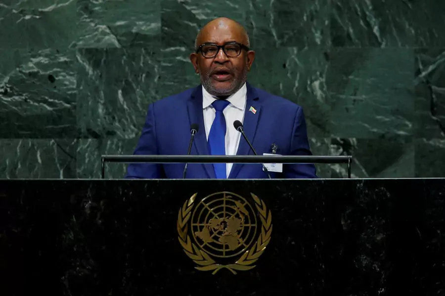 Comoros President Azali Assoumani addresses the 73rd session of the United Nations General Assembly at UN headquarters in New York on September 27, 2018.