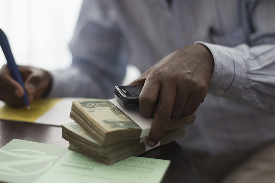 A cash withdrawal of Ethiopian Birr at a bank in Addis Ababa. Ethiopia faces a number of significant vulnerabilities that pose continual and increasing risks of money laundering and terrorist financing. 