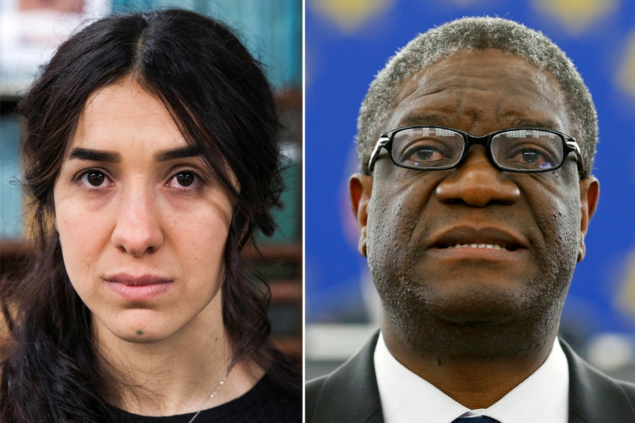 Nobel Peace Prize 2018 winners Nadia Murad and Denis Mukwege.