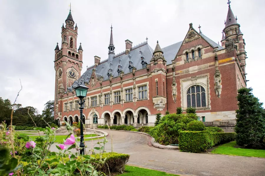A general view shows the International Court of Justice in The Hague