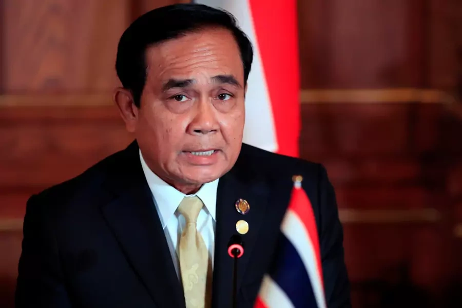 Thailand's Prime Minister Prayuth Chan-ocha attends the joint news conference of the Japan-Mekong Summit Meeting at the Akasaka Palace State Guest House in Tokyo, Japan on October 9, 2018.