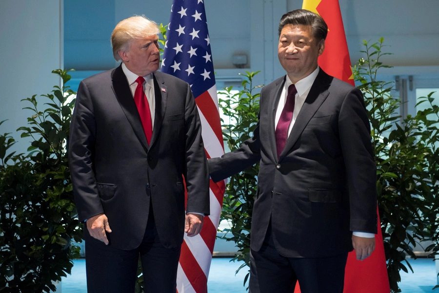 U.S. President Donald Trump and Chinese President Xi Jinping meet on the sidelines of the G20 Summit in Hamburg, Germany, July 8, 2017.