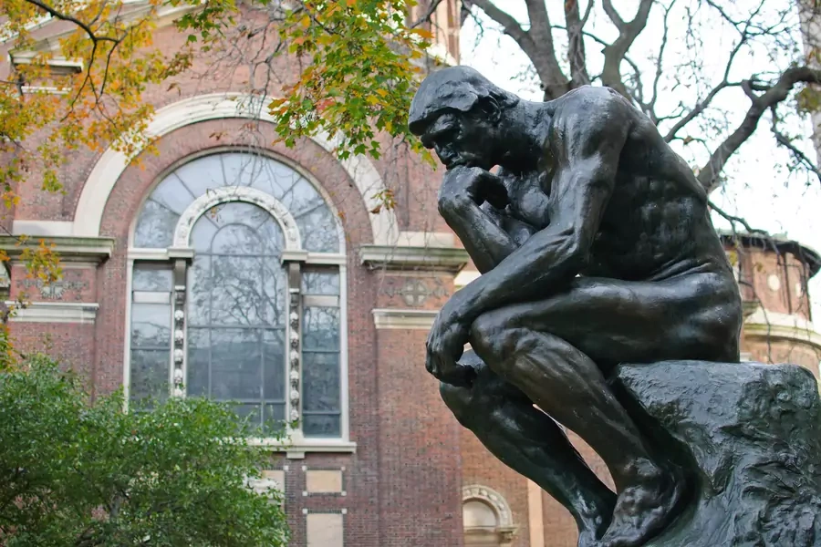 Le penseur by Auguste Rodin at Columbia University. 