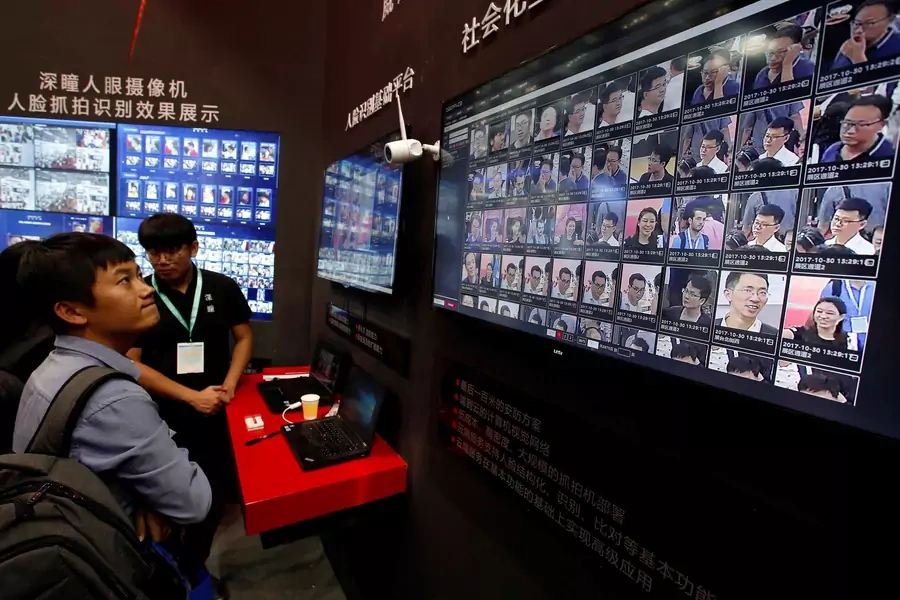Facial recognition technology is shown at DeepGlint booth during the China Public Security Expo in Shenzhen, China October 30, 2017.