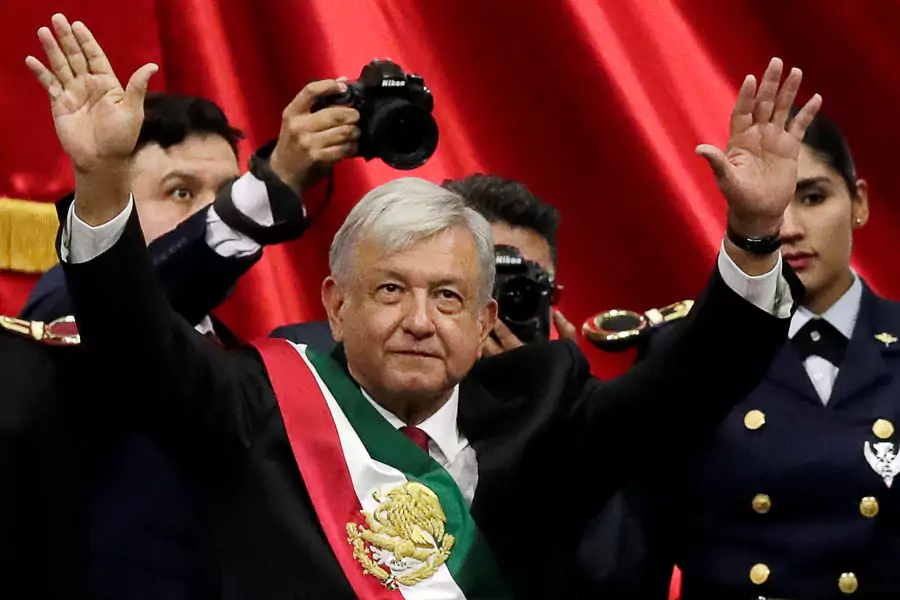 Mexico’s new president Andrew Manuel Lopez Obrador gestures during his inauguration ceremony in Mexico City, Mexico, on December 1, 2018. 