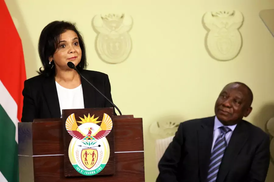 Shamila Batohi makes a speech after being named the country's new chief prosecutor by President Cyril Ramaphosa at the Union building in Pretoria, South Africa, on December 4, 2018.