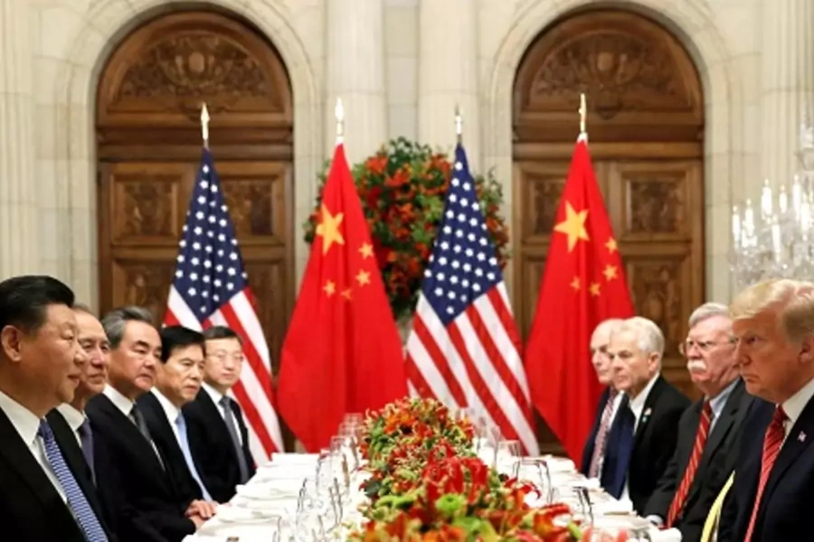 U.S. President Donald Trump and Chinese President Xi Jinping attend a working dinner after the G20 leaders summit in Buenos Aires.