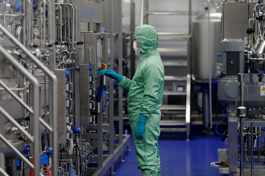 A technician works at a manufacturing facility of Chinese vaccine maker CanSino Biologics in Tianjin, China November 20, 2018. Picture taken November 20, 2018.