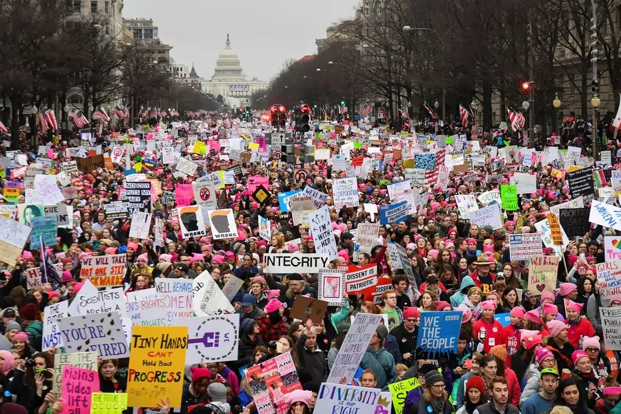 Hundreds of thousands march during the Women's March in Washington, DC, U.S., January 21, 2017. 