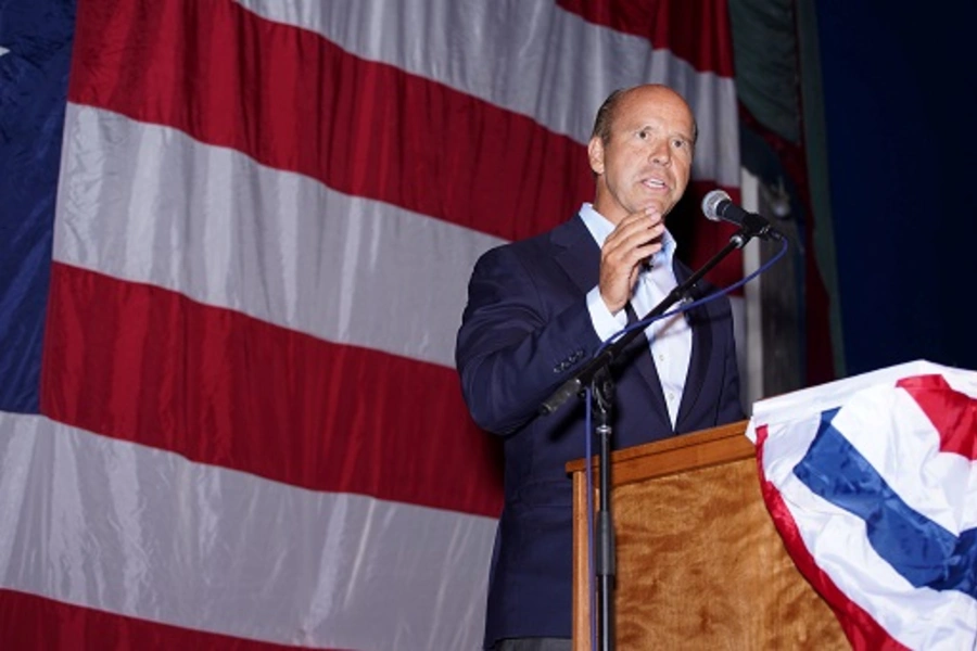 John Delaney speaks at the Iowa Democratic Wing Ding in Clear Lake, Iowa, August 10, 2018. 