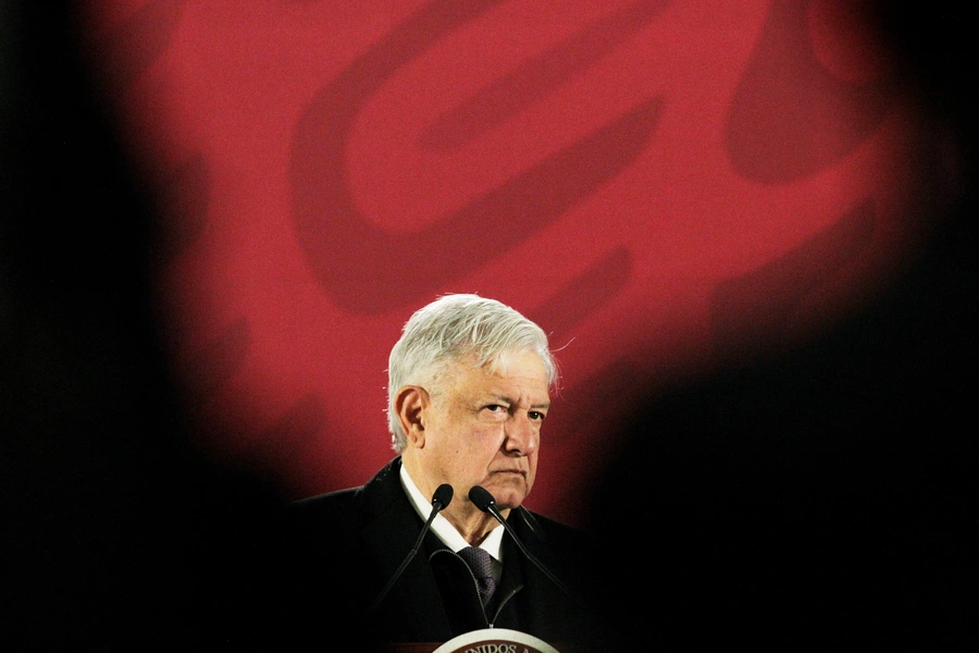 Mexico's President Andres Manuel Lopez Obrador looks on during a news conference at National Palace in Mexico City, Mexico December 26, 2018.