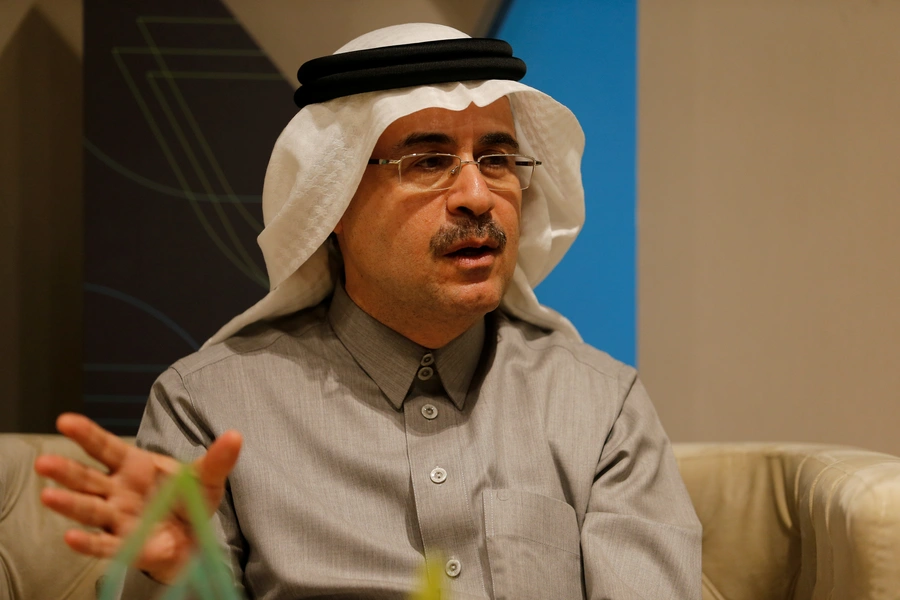 The chief executive of Saudi Aramco, Amin Nasser, speaks during an interview with Reuters in Dhahran, Saudi Arabia, December 13, 2017