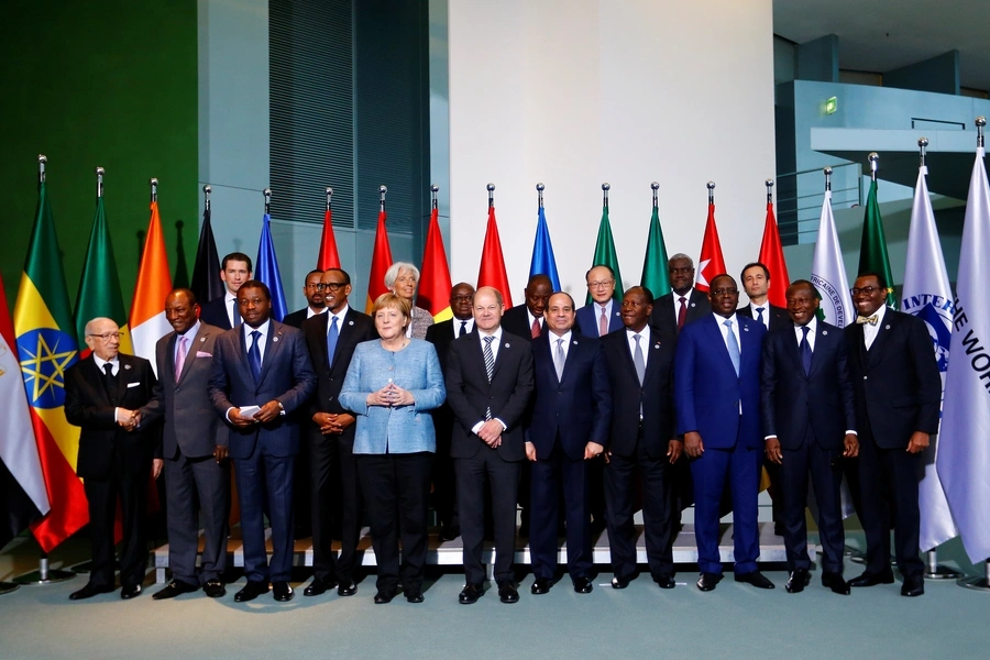 World leaders and heads of states of African countries pose for a photo ahead of the 'G20 Compact with Africa' summit in Berlin, Germany, October 2018