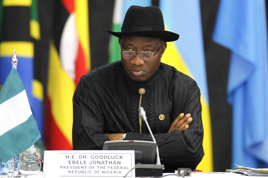 Nigeria's president at the time, Goodluck Jonathan, attends the Africa Union Peace and Security Council Summit on Terrorism at the Kenyatta International Convention Center in Nairobi, Kenya, on September 2, 2014.