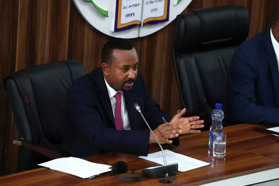 Ethiopia's Prime Minister Abiy Ahmed responds to questions at the Parliament in Addis Ababa, Ethiopia, on February 1, 2019.