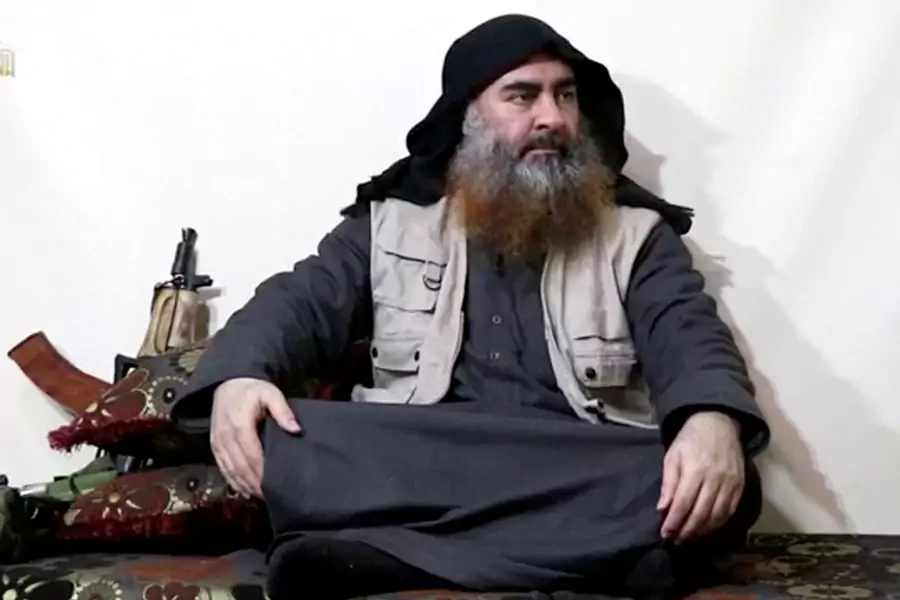  A bearded man with Islamic State leader Abu Bakr al-Baghdadi's appearance speaks in this screen grab taken from video released on April 29, 2019. 