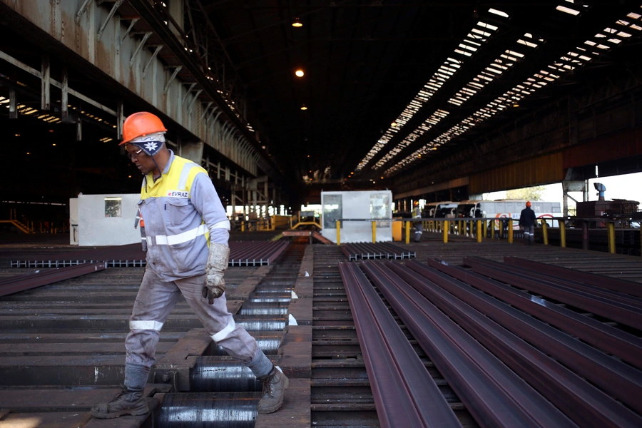 A worker is seen at a Highveld Steel plant in Middleburg, South Africa June 6, 2017.