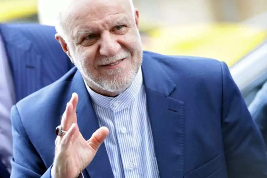 Iran's Oil Minister Bijan Zanganeh reacts towards journalists as he arrives for an OPEC and NON-OPEC meeting in Vienna, Austria, July 2, 2019.