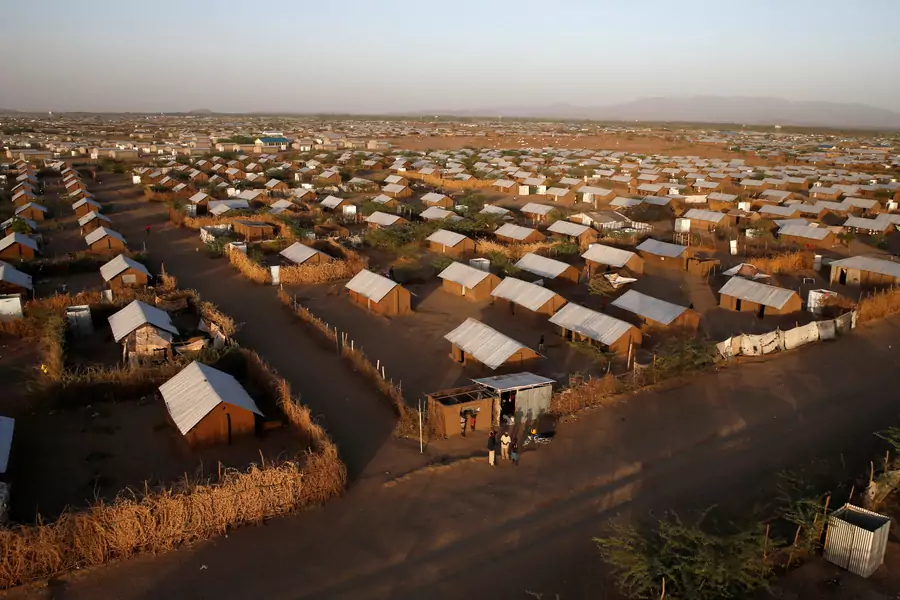 An aerial view shows recently constructed houses at the Kakuma refugee camp in Turkana county, northwest of Nairobi, Kenya, January 31, 2018.