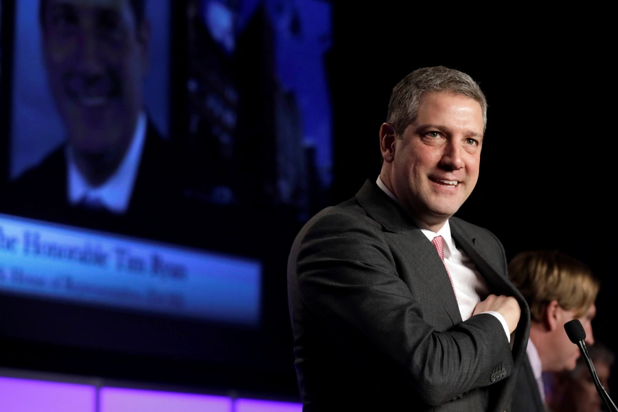 Tim Ryan speaks at the North America's Building Trades Unions 2019 legislative conference in Washington, DC. Yuri Gripas/REUTERS