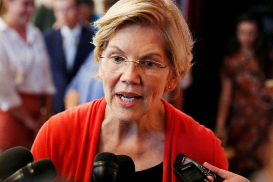 Elizabeth Warren speaks to the media in Peterborough, New Hampshire. Elizabeth Frantz/REUTERS