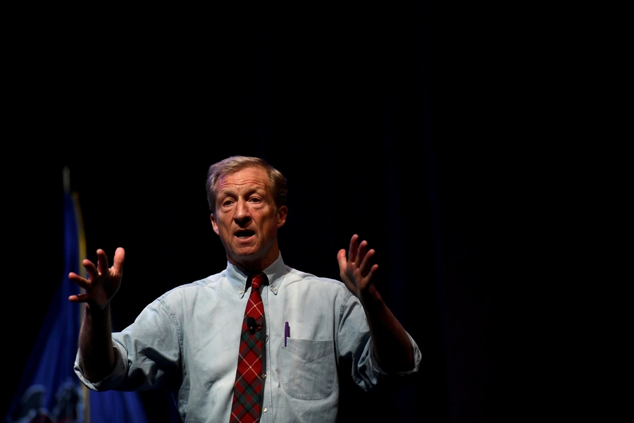 Tom Steyer speaks at the AFL-CIO Workers Presidential Summit in Philadelphia. Mark Makela/REUTERS