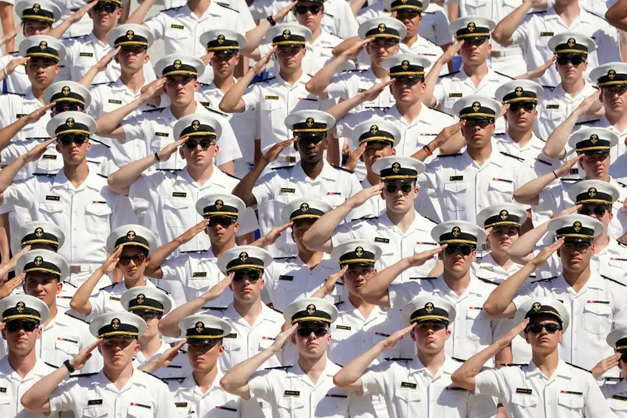 Midshipmen at the U.S. Naval Academy's Class of 2019 graduation and commissioning ceremony. Kevin Lamarque/REUTERS