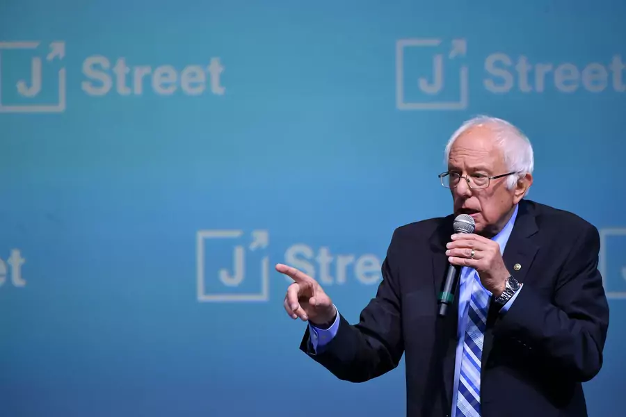 Bernie Sanders speaks at the J Street National Conference in Washington, DC, on October 28. 