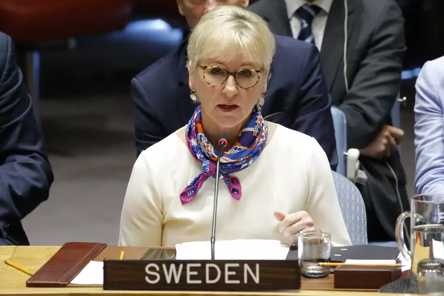Sweden's Former Foreign Minister Margot Wallstrom speaks during a UN Security Council meeting during the 73rd session of the UN General Assembly in New York, United States. September 26, 2018.