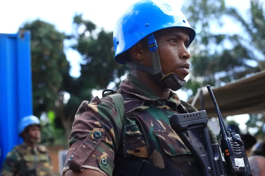 A U.N. peacekeeper serving in the United Nations Organization Stabilization Mission in the Democratic Republic of the Congo (MONUSCO) in Beni territory, North Kivu province of the Democratic Republic of Congo, November 17, 2018
