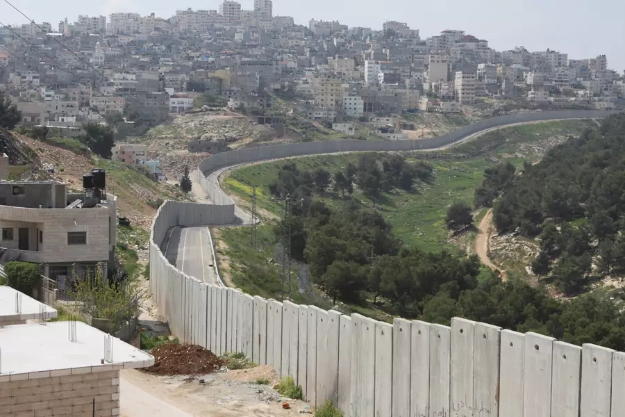 The Palestinian village of Shuafa is bordered by the Israeli West Bank barrier. 