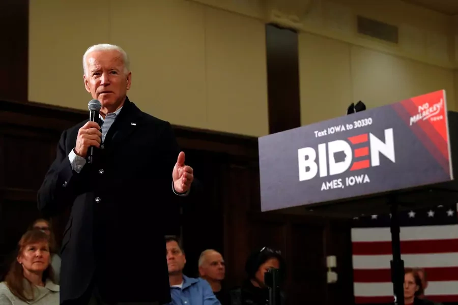 Former Vice President Joe Biden speaks during a town hall meeting at Iowa State University on December 4, 2019. 