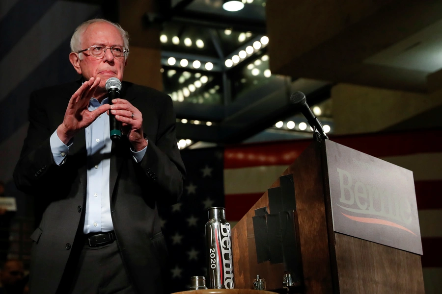 U.S. presidential candidate and Senator Bernie Sanders (I-VT) speaks during a campaign event in Des Moines, Iowa, on January 20, 2020.