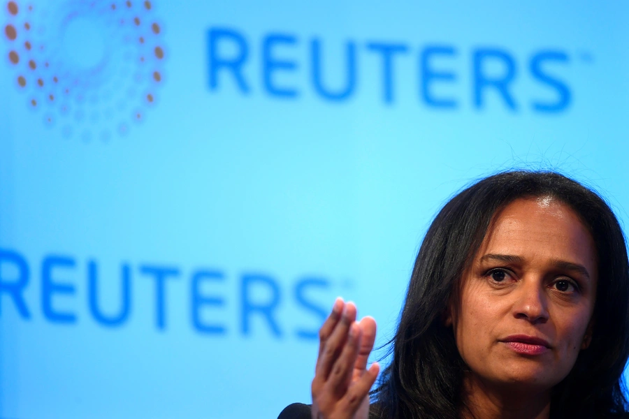 Isabel dos Santos speaks during a Reuters Newsmaker event in London, Britain, October 18, 2017