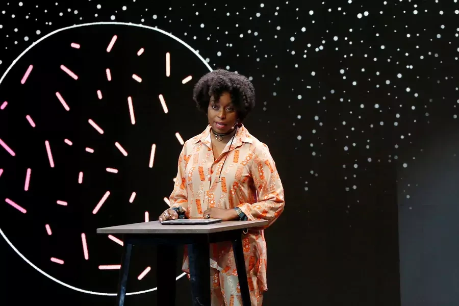 Nigerian writer Chimamanda Ngozi Adichie speaks during the Congress of the Future in Santiago, Chile, on January 13, 2020. 