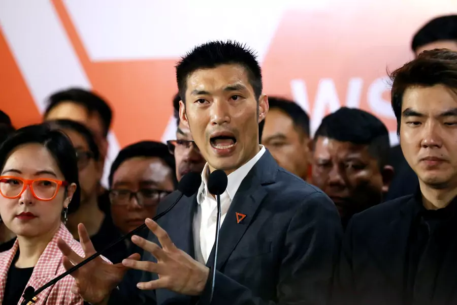 Future Forward Party leader Thanathorn Juangroongruangkit gives a speech, at the party's headquarters in Bangkok, Thailand on February 21, 2020.