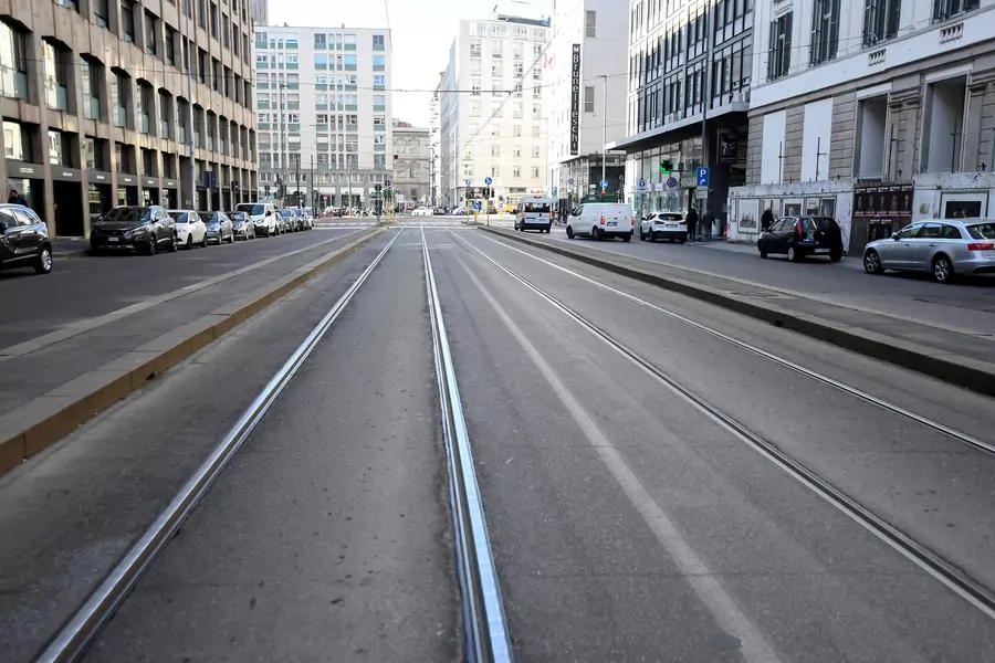 An empty street is seen after a coronavirus outbreak, in Milan, Italy February 24, 2020.