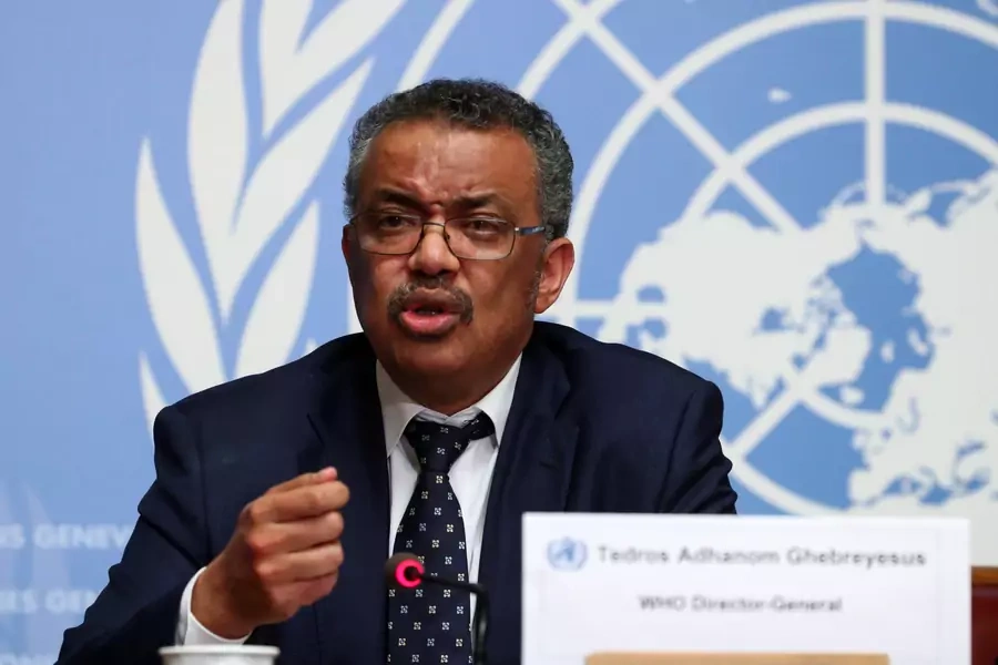 Director-General of the World Health Organization (WHO) Tedros Adhanom Ghebreyesus speaks during a news conference in Geneva, Switzerland, on January 29, 2020. 