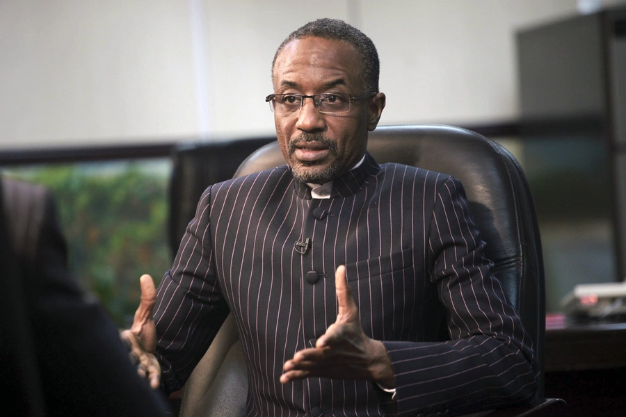 Sanusi Lamido Sanusi, Nigeria's central bank governor at the time, speaks during an interview with Reuters in his office in Lagos, on March 7, 2011. 