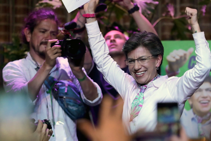 Claudia Lopez celebrates after winning local elections in Bogota, Colombia October 27, 2019.