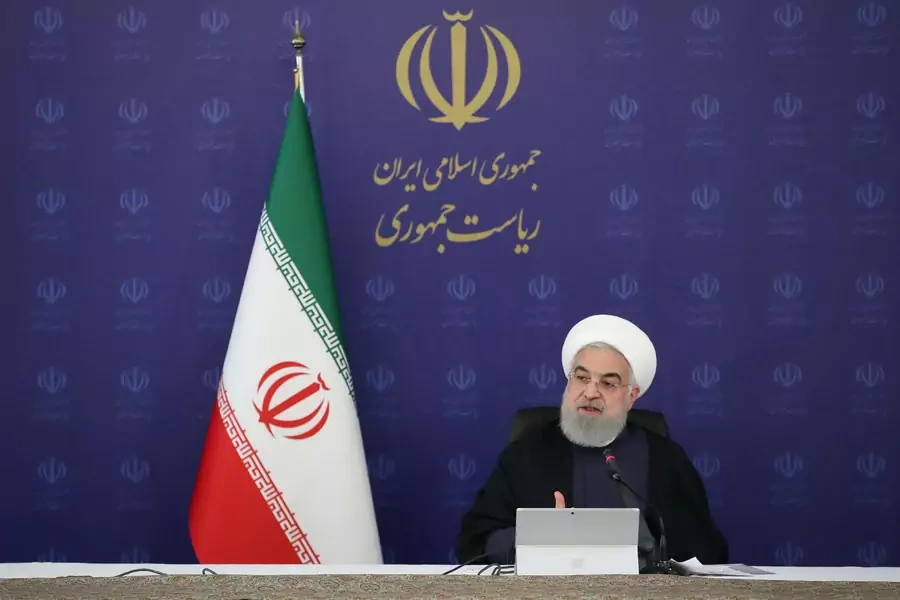 Iranian President Hassan Rouhani speaks at a cabinet meeting in Tehran, Iran, on April 8.