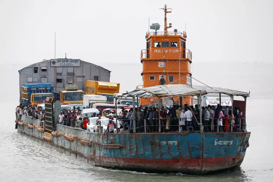 A ferry headed for Dhaka. Workers hoped to return to reopened garment factories.