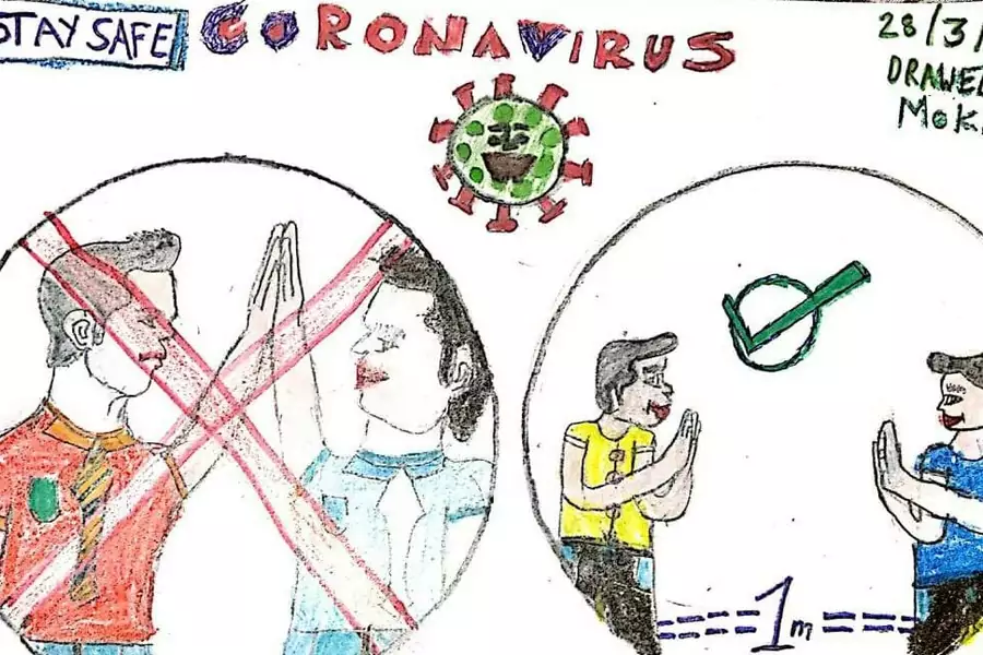 A poster by a child in Mehsana, India for a SEWA-organized public health poster competition.