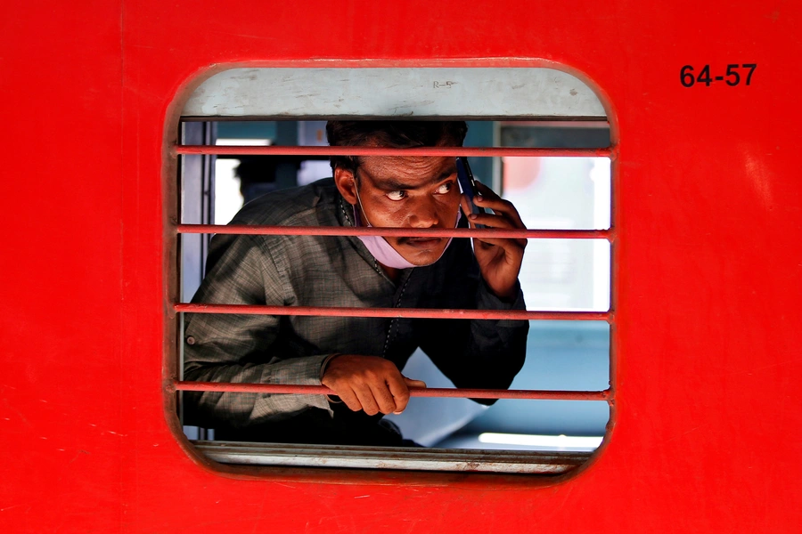 A migrant worker who was stranded due to the coronavirus lockdown in Ahmedabad, India