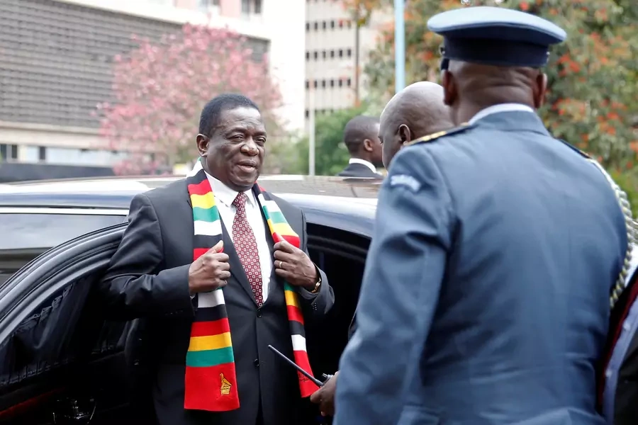 Zimbabwe President Emmerson Mnangagwa arrives for the presentation of the 2020 National Budget at Parliament Building in Harare, Zimbabwe, November 14, 2019