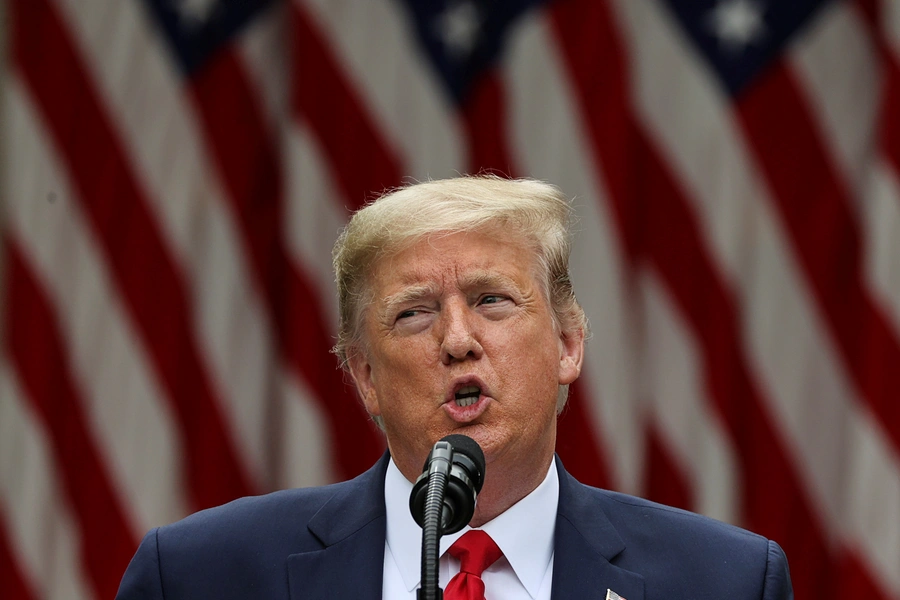 U.S. President Donald J. Trump makes an announcement about U.S. trade relations with China and Hong Kong at the White House in Washington, DC, on May 29, 2020.